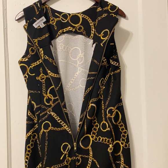 Shelby & Palmer Gold/Black Dress Size 10 - Picture 3 of 7
